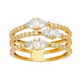 thumbnail image 1 of FB Jewels 14K Yellow Gold 3Line Cubic Zirconia CZ Fashion Anniversary Ring Size 7.5, 1 of 1