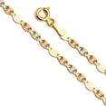 thumbnail image 1 of FB Jewels 14K Yellow Gold 3MM White Yellow And Rose Gold 2.2MM Flat Valentino Star Diamond-Cut Chain Necklace - 20 Inches, 1 of 1