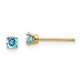 thumbnail image 1 of FB Jewels 14K Yellow Gold 3mm December/Blue Topaz Post Earrings, 1 of 3