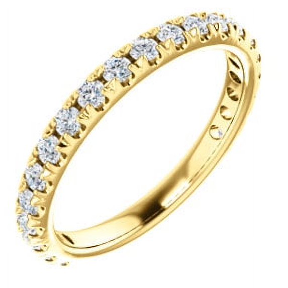 FB Jewels 14K Yellow Gold 5/8 CTW Diamond French-Set Anniversary Wedding Ring Band