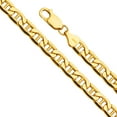 thumbnail image 1 of FB Jewels 14K Yellow Gold 6.2MM Hollow Mariner Bevel Chain Necklace With Lobster Claw Clasp - 22 Inches, 1 of 1