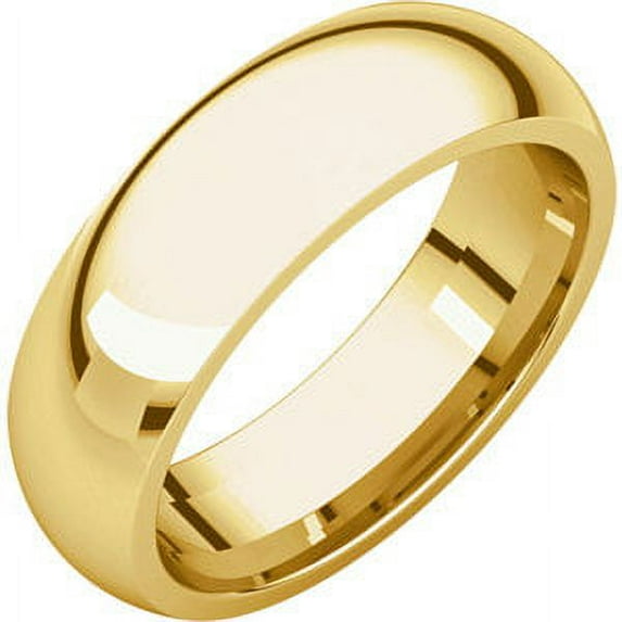 FB Jewels 14K Yellow Gold 6mm Comfort Fit Mens Wedding Ring Band Size 13.5