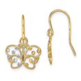 thumbnail image 1 of FB Jewels 14K Yellow Gold Butterfly Wire Earrings with White Diamond-cut Accents, 1 of 3