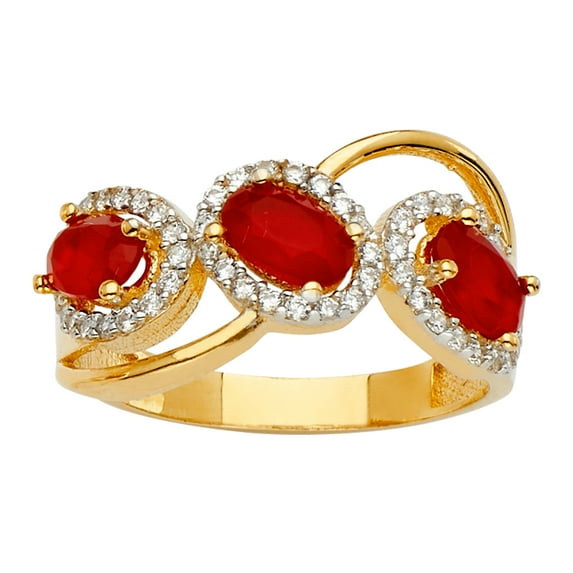 FB Jewels 14K Yellow Gold Color Simulated Gem Stone Fashion Anniversary Ring Size 11