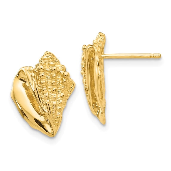 FB Jewels 14K Yellow Gold Conch Shell Earrings