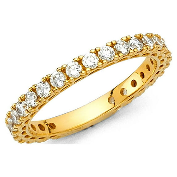 FB Jewels 14K Yellow Gold Cubic Zirconia CZ Anniversary Wedding Ring Size 11