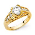 thumbnail image 1 of FB Jewels 14K Yellow Gold Cubic Zirconia CZ Engagement Ring Size 10.5, 1 of 1