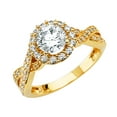 thumbnail image 1 of FB Jewels 14K Yellow Gold Cubic Zirconia CZ Engagement Ring Size 12, 1 of 1