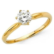 FB Jewels 14K Yellow Gold Cubic Zirconia CZ Engagement Ring Size 5.5
