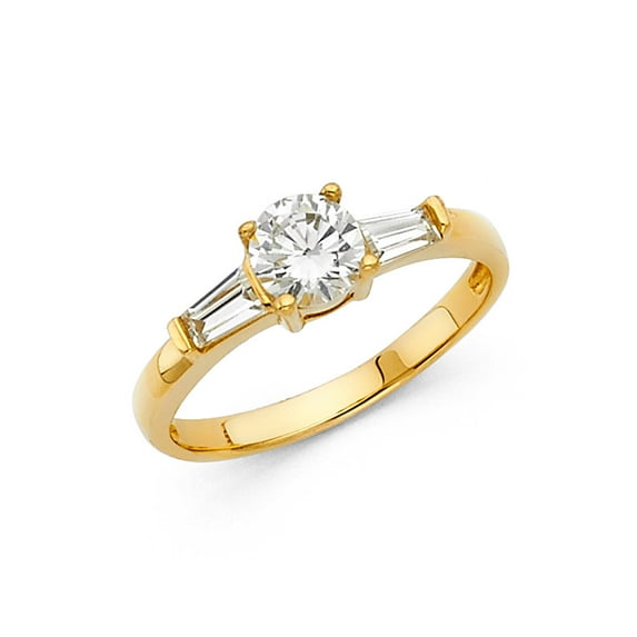 FB Jewels 14K Yellow Gold Cubic Zirconia CZ Engagement Ring Size 8.5