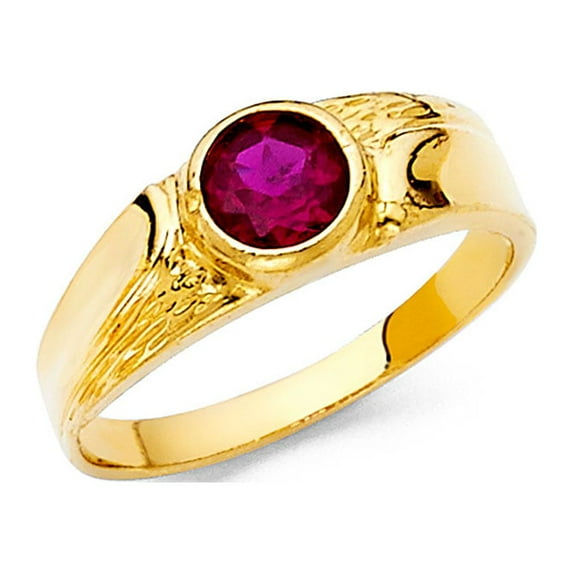 FB Jewels 14K Yellow Gold Cubic Zirconia CZ Fashion Anniversary Ring Size 5.5