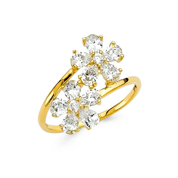 FB Jewels 14K Yellow Gold Cubic Zirconia CZ Fashion Anniversary Ring Size 8.5