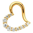 thumbnail image 1 of FB Jewels 14K Yellow Gold Cubic Zirconia CZ Heart Pendant 15mm X 17mm, 1 of 1