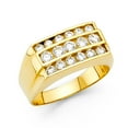 thumbnail image 1 of FB Jewels 14K Yellow Gold Cubic Zirconia CZ Mens Fashion Anniversary Ring Size 10, 1 of 1