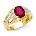 thumbnail image 1 of FB Jewels 14K Yellow Gold Cubic Zirconia CZ Mens Fashion Anniversary Ring Size 5.5, 1 of 1