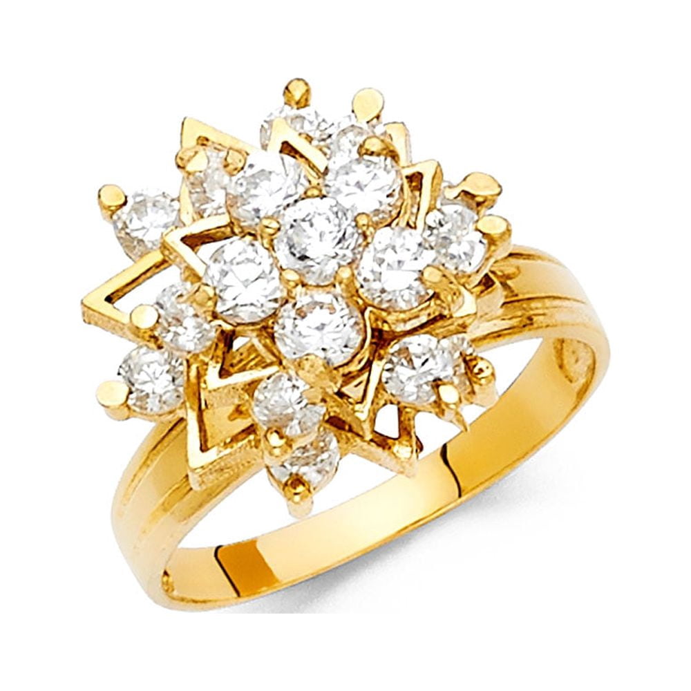 FB Jewels 14K Yellow Gold Cubic Zirconia CZ Motion Fashion Anniversary ...