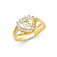 thumbnail image 1 of FB Jewels 14K Yellow Gold Cubic Zirconia CZ Sweet 16 Birthday Fashion Anniversary Ring Size 7.5, 1 of 1