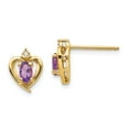 thumbnail image 1 of FB Jewels 14K Yellow Gold Diamond & Amethyst Earrings, 1 of 3