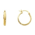 thumbnail image 1 of FB Jewels 14K Yellow Gold Diamond-Cut 2.8mm Hollow Round Tube Hoop Womens Earrings 20MM X 20MM, 1 of 1