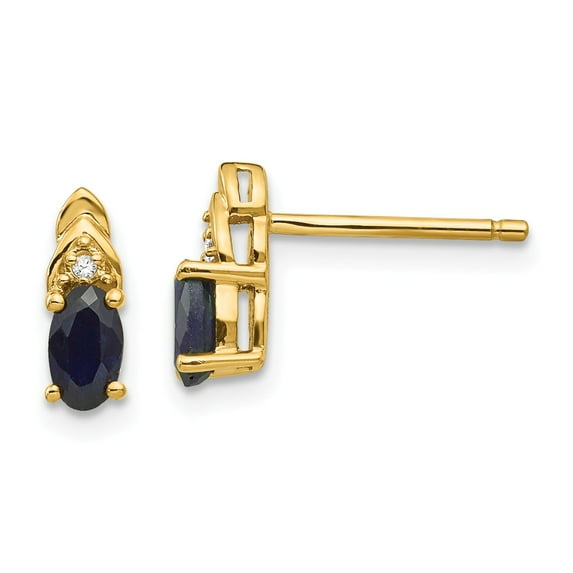FB Jewels 14K Yellow Gold Diamond & Sapphire Earrings