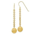 thumbnail image 1 of FB Jewels 14K Yellow Gold Diamond-cut Hollow Bead Dangle Earrings, 1 of 3