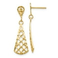 thumbnail image 1 of FB Jewels 14K Yellow Gold Diamond-cut Inverted Fan Dangle Post Earring, 1 of 3