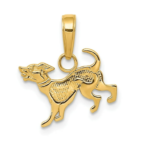FB Jewels 14K Yellow Gold Dog Pendant