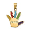 thumbnail image 1 of FB Jewels 14K Yellow Gold Enameled Autism Handprint Pendant, 1 of 3