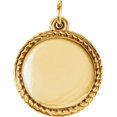 thumbnail image 1 of FB Jewels 14K Yellow Gold Engravable Round Rope Pendant, 1 of 2