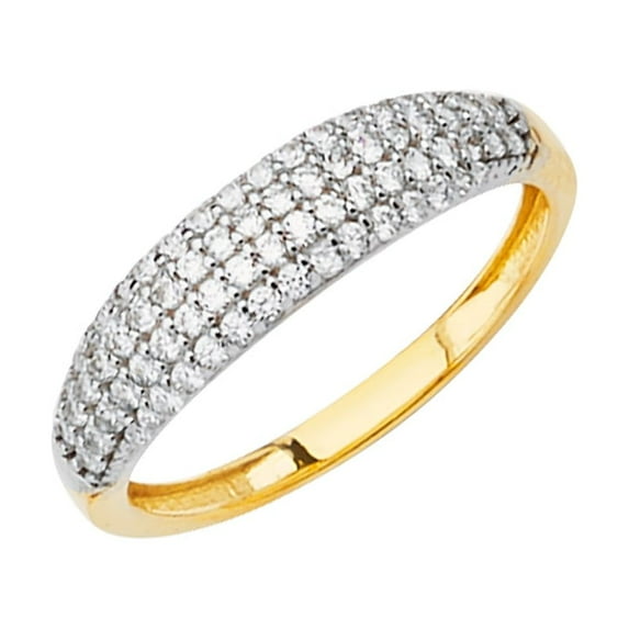 FB Jewels 14K Yellow Gold Fancy Cubic Zirconia CZ Ring / Set Size 10