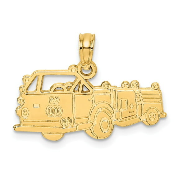 FB Jewels 14K Yellow Gold Fire Truck Pendant