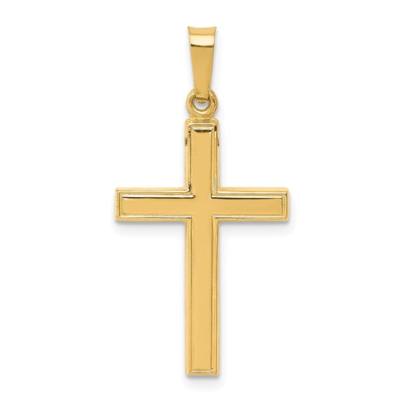 FB Jewels 14K Yellow Gold Hollow Cross Pendant