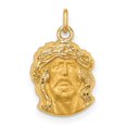 thumbnail image 1 of FB Jewels 14K Yellow Gold Hollow Polished Satin Small Jesus Medal Pendant, 1 of 4