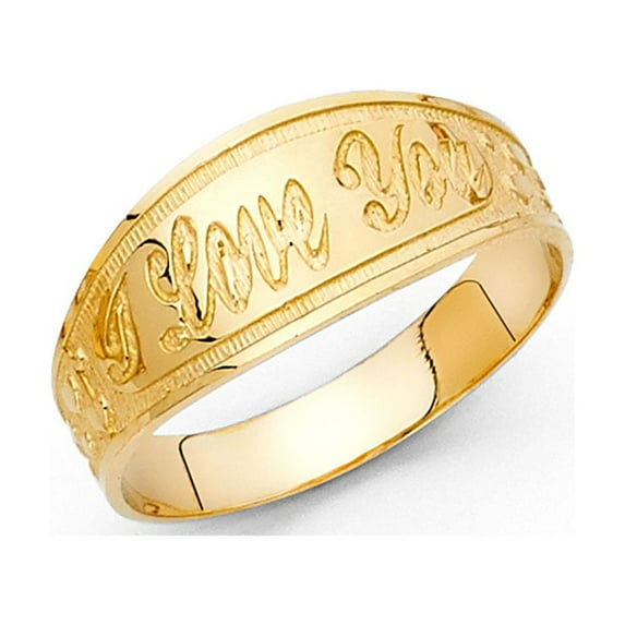 FB Jewels 14K Yellow Gold I Love You Fashion Anniversary Ring Size 9.5