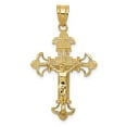 thumbnail image 1 of FB Jewels 14K Yellow Gold INRI Fleur De Lis Crucifix Pendant, 1 of 4