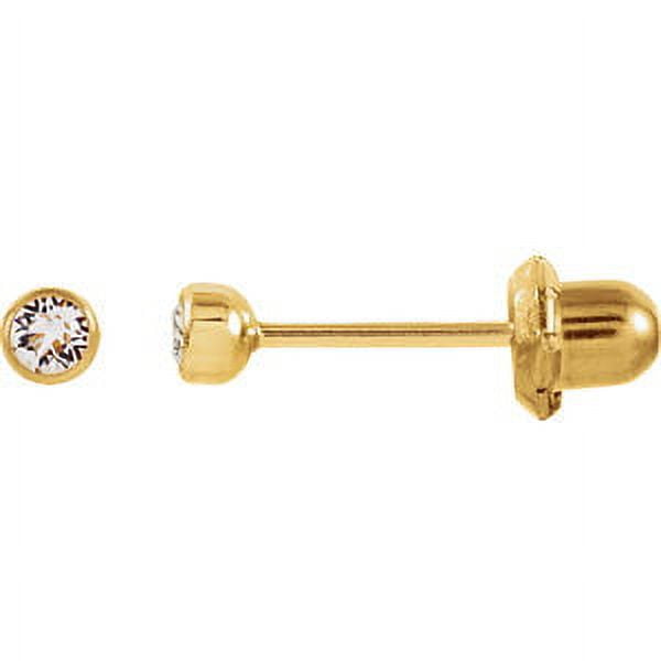 14K Yellow Gold Imitation Crystal Piercing Earrings 14K Yellow Gold Imitation Crystal Piercing Earrings