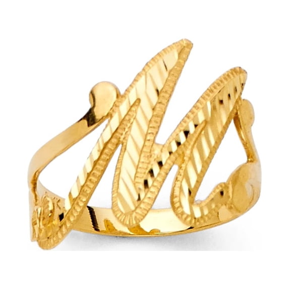 FB Jewels 14K Yellow Gold Initial Letter Fashion Anniversary Ring "R" Size 11.5