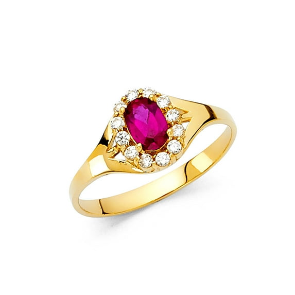 FB Jewels 14K Yellow Gold Ladies Cubic Zirconia CZ Fashion Anniversary Ring Size 9.5