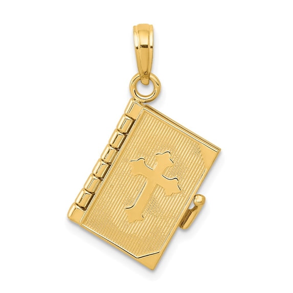 FB Jewels 14K Yellow Gold Lords Prayer Bible Pendant