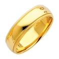 thumbnail image 1 of FB Jewels 14K Yellow Gold Men's Solid Heavy Weight 6mm Plain Traditional Comfort Fit Migraine Wedding Ring Band Size 5, 1 of 1