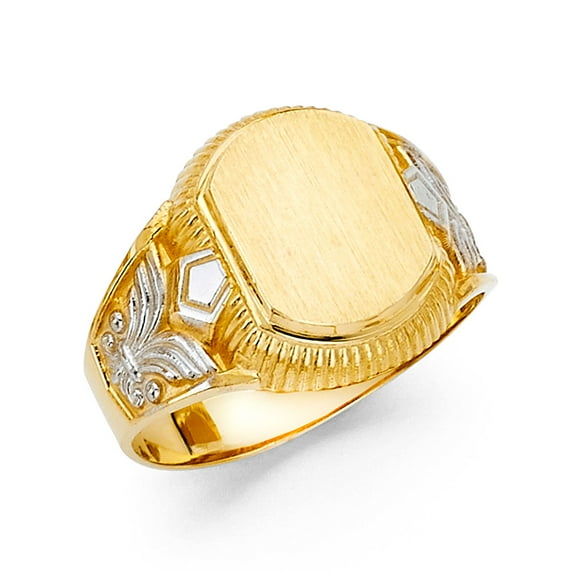 FB Jewels 14K Yellow Gold Mens Fashion Anniversary Ring Size 7.5
