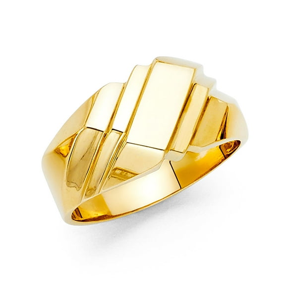FB Jewels 14K Yellow Gold Mens Fashion Anniversary Ring Size 8