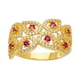 thumbnail image 1 of FB Jewels 14K Yellow Gold Multi Line Micro Pave Cubic Zirconia CZ Fashion Anniversary Ring Size 10.5, 1 of 1