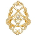 thumbnail image 1 of FB Jewels 14K Yellow Gold Multi Line Micro Pave Cubic Zirconia CZ Fashion Anniversary Ring Size 8.5, 1 of 1