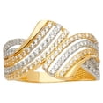 thumbnail image 1 of FB Jewels 14K Yellow Gold Multi Line Micro Pave Cubic Zirconia CZ Fashion Anniversary Ring Size 8, 1 of 1