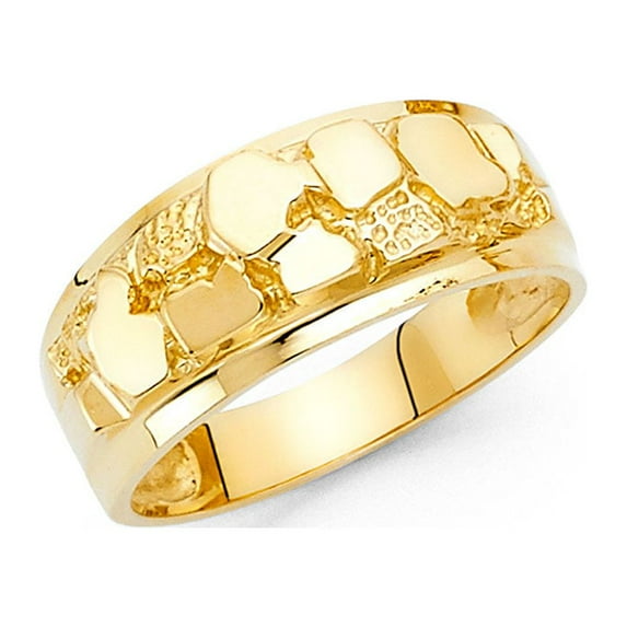 FB Jewels 14K Yellow Gold Nugget Fashion Anniversary Ring Size 12