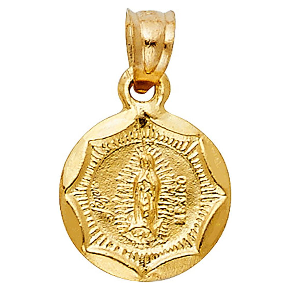 FB Jewels 14K Yellow Gold Our Lady Of Guadalupe Virgin Mary Pendant ...