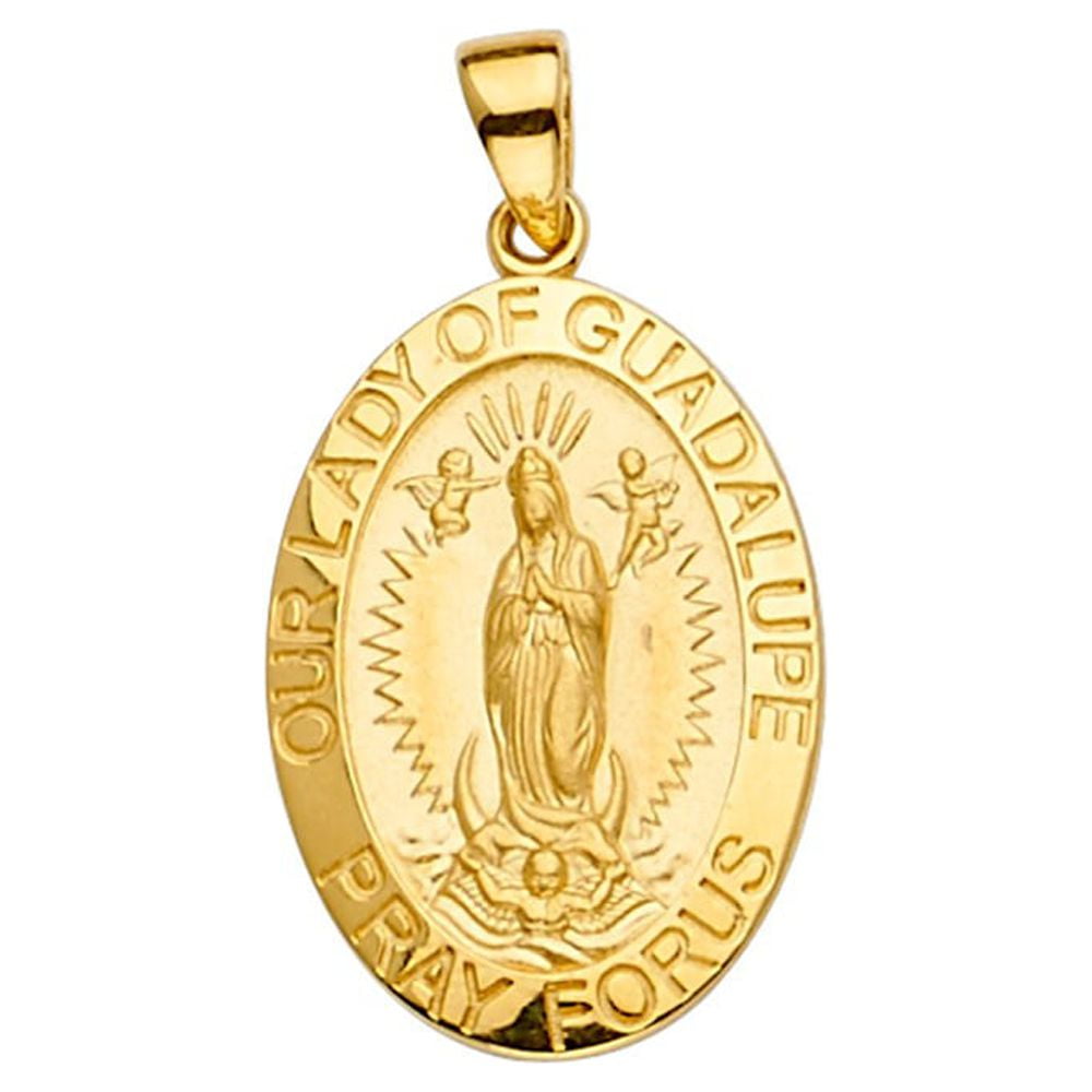 FB Jewels 14K Yellow Gold Our Lady of Guadalupe Virgin Mary Medal ...