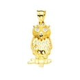 thumbnail image 1 of FB Jewels 14K Yellow Gold Owl Pendant 23mm X 8mm, 1 of 1