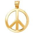 thumbnail image 1 of FB Jewels 14K Yellow Gold Peace Sign Pendant 20mm X 20mm, 1 of 1